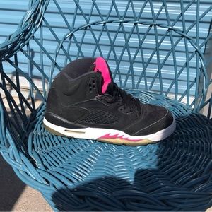 Nike Air Jordan 5 Retro GS 440892-029 Black 'Deadly Pink' Size 6 y Sneaker